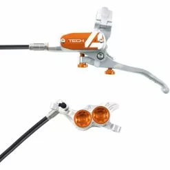 Hope Tech 4 E4 Brake - No Rotor 38 Hope Tech 4 E4 Brake - No Rotor -Tilbud Cykler Butik Hope Tech 4 E4 Brake No Rotor Disc Brake Callipers Silver Orange T4E4ZSCL