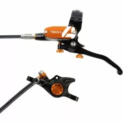 Hope Tech 4 X2 Brake - No Rotor -Tilbud Cykler Butik Hope Tech 4 X2 Brake No Rotor Disc Brake Callipers Black Orange T4X2CL